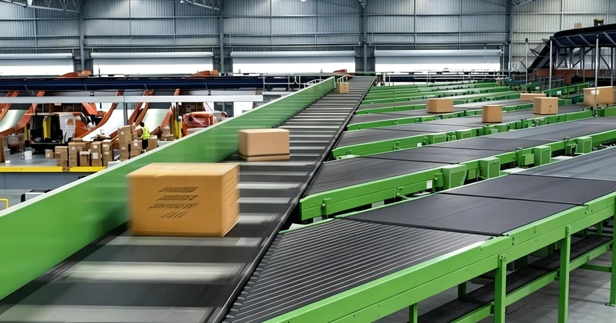Cross-belt sorter for high-speed warehouse parcel sortation